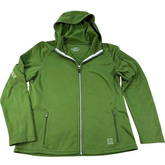 Tactical 5.11 Jacket Womens X-Large Hoodie Green Full Zip Soft-shell Athletic - Picture 1 of 11